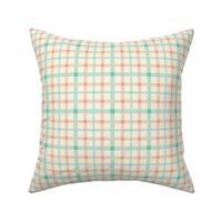 plaid tartan mint peach ivory