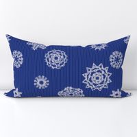 Holiday Snowflakes ~Faux Knit ~ Blue and White