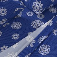 Holiday Snowflakes ~Faux Knit ~ Blue and White