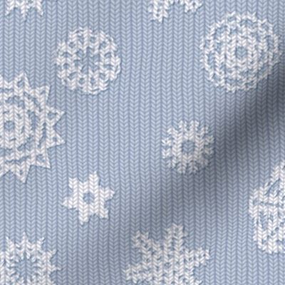 Holiday Snowflakes ~Faux Knit ~ Versailles Fog and White