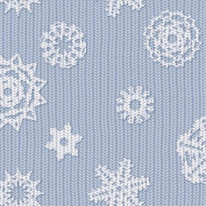Holiday Snowflakes ~Faux Knit ~ Versailles Fog and White