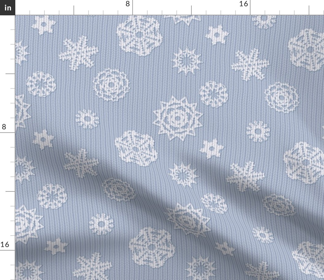 Holiday Snowflakes ~Faux Knit ~ Versailles Fog and White