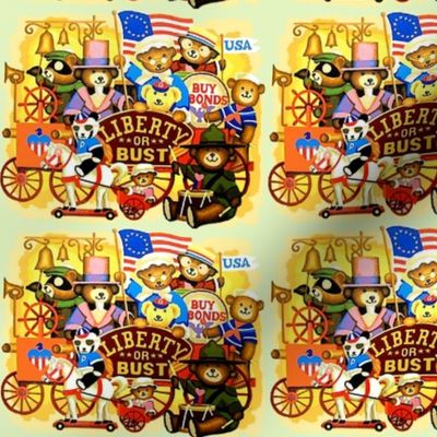 vintage retro kitsch teddy bears USA american patriots independence day flags revolution soldiers drums horses betsy ross sailors uncle sam liberty