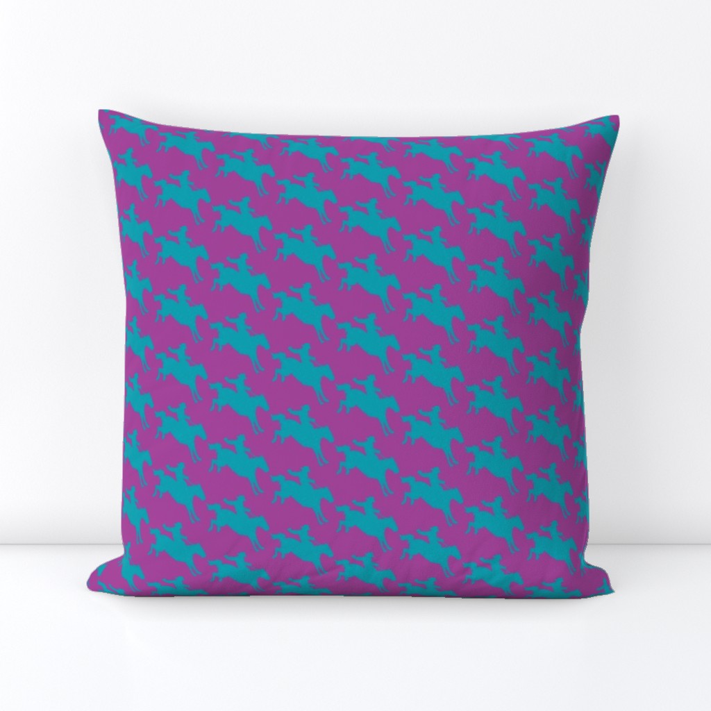 Rodeo Cowboys in Violet & Turquoise