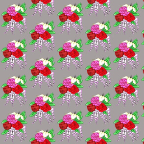 Bouquet of Roses- Grey Background