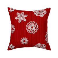 Holiday Snowflakes ~ Faux Knit ~ Richelieu and White