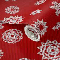 Holiday Snowflakes ~ Faux Knit ~ Richelieu and White