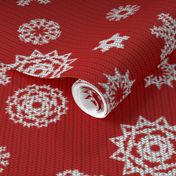 Holiday Snowflakes ~ Faux Knit ~ Richelieu and White