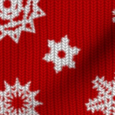 Holiday Snowflakes ~ Faux Knit ~ Richelieu and White