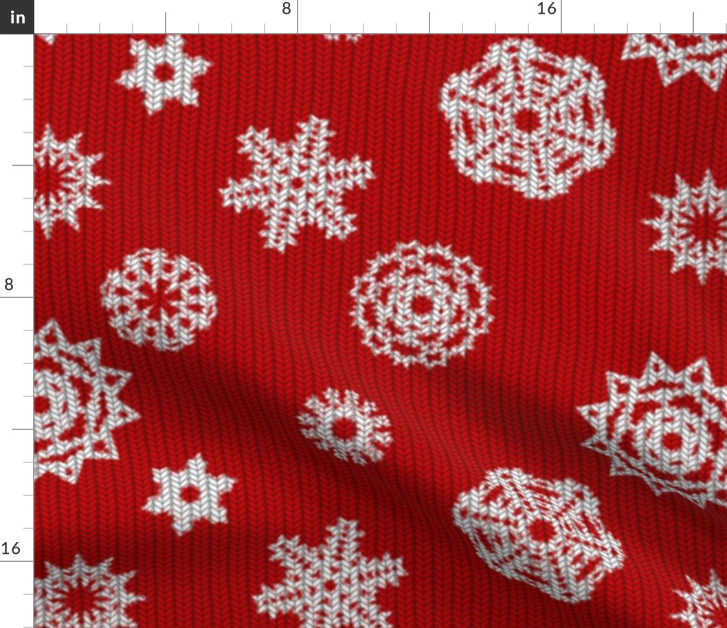 Holiday Snowflakes ~ Faux Knit ~ Richelieu and White