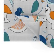 Birds Of Many Colors (linen version)