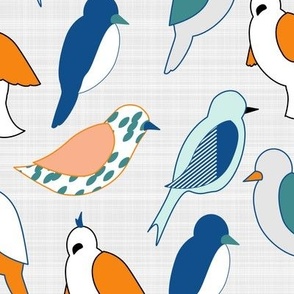 Birds Of Many Colors (linen version)