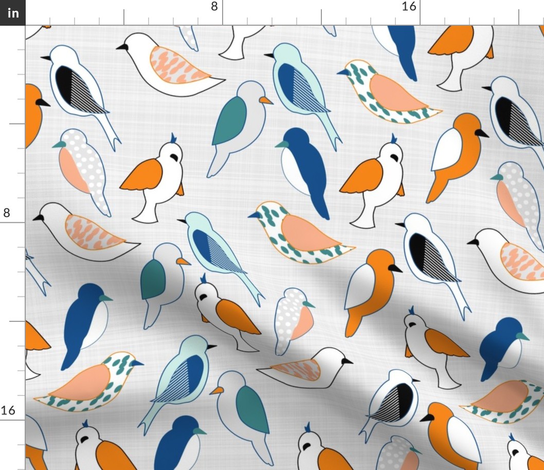 Birds Of Many Colors (linen version)