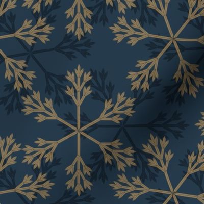 snowflakes blue gold