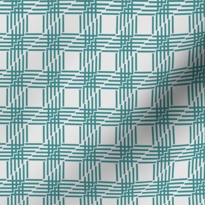 Teal tribal gingham