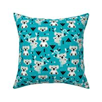 Koala winter blue geometric australian animal kids fabric