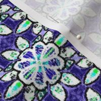 Royal Blue Velvety Floral