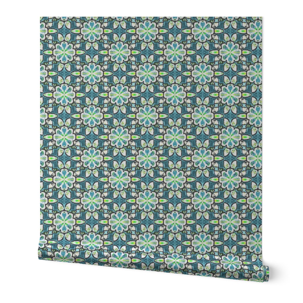 Turquoise Velvety Floral