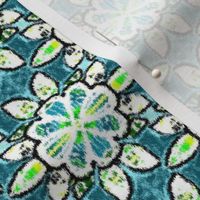 Turquoise Velvety Floral