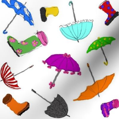 Sketchy Boots and Umbrellas