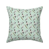 happy feather mint SMALL PRINT- elvelyckan