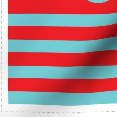 Hungry Monster Laundry Bag: Red/Turquoise