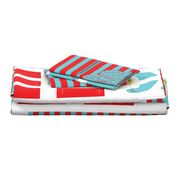 Hungry Monster Laundry Bag: Red/Turquoise