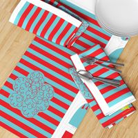 Hungry Monster Laundry Bag: Red/Turquoise