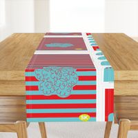 Hungry Monster Laundry Bag: Red/Turquoise