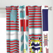 Hungry Monster Laundry Bag: Red/Turquoise