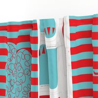 Hungry Monster Laundry Bag: Red/Turquoise