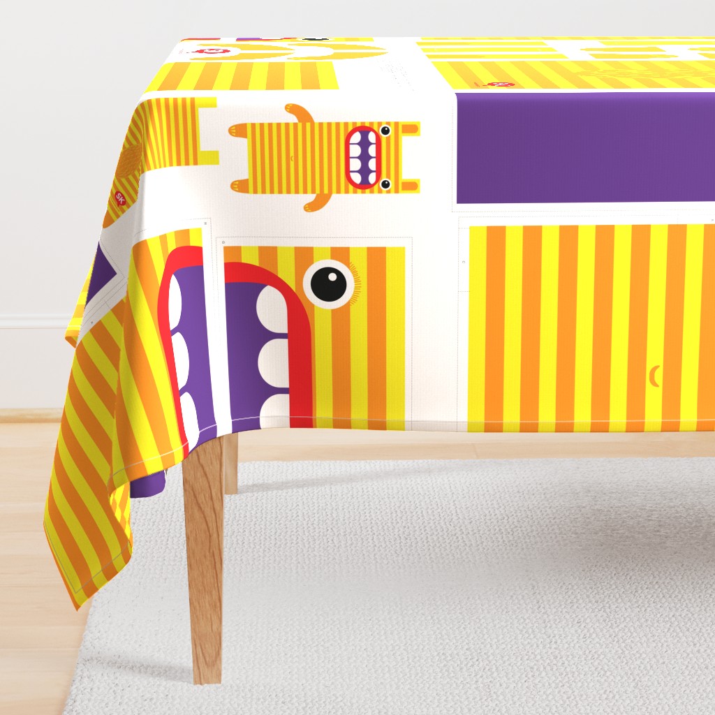 Hungry Monster Laundry Bag: Orange/Yellow