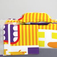 Hungry Monster Laundry Bag: Orange/Yellow