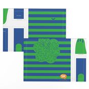 Hungry Monster Laundry Bag: Green/Blue