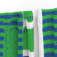 Hungry Monster Laundry Bag: Green/Blue