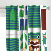 Hungry Monster Laundry Bag: Green/Blue