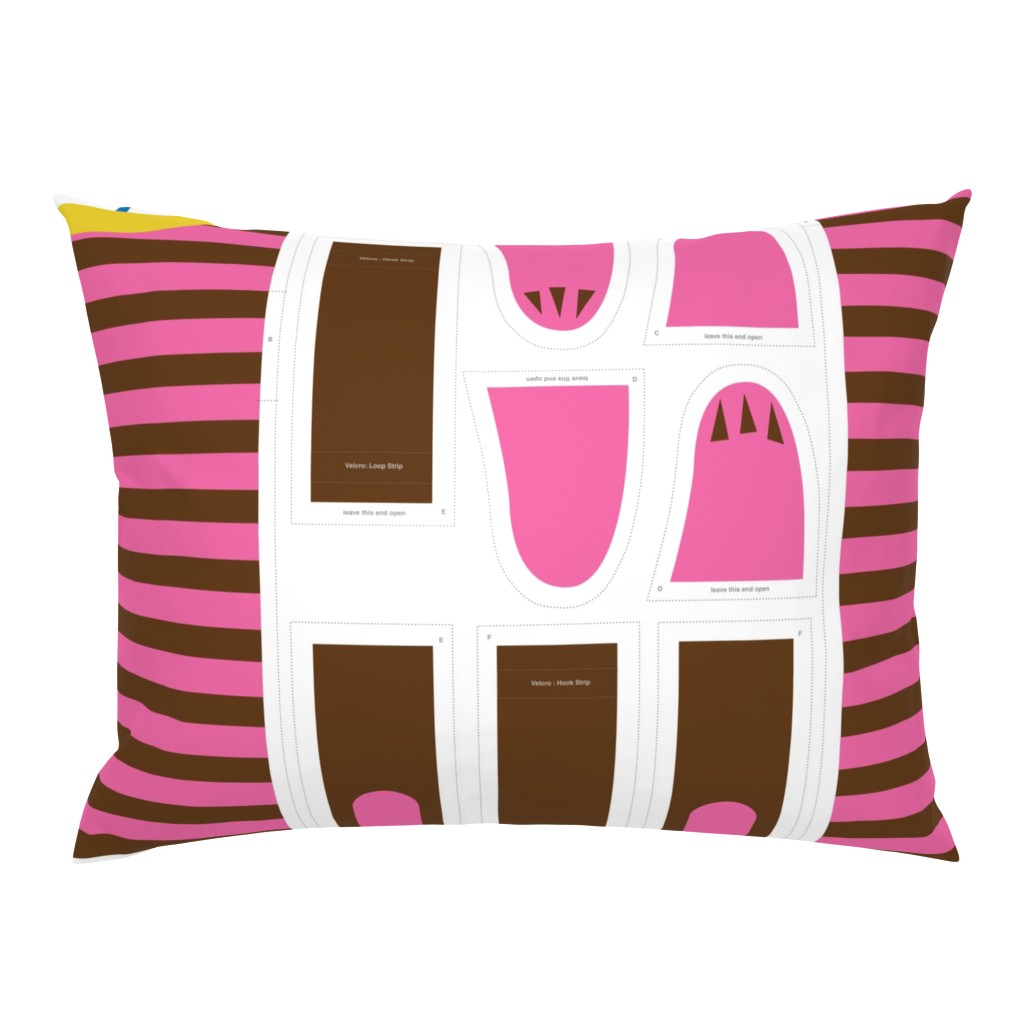 Hungry Monster Laundry Bag: Pink/Brown