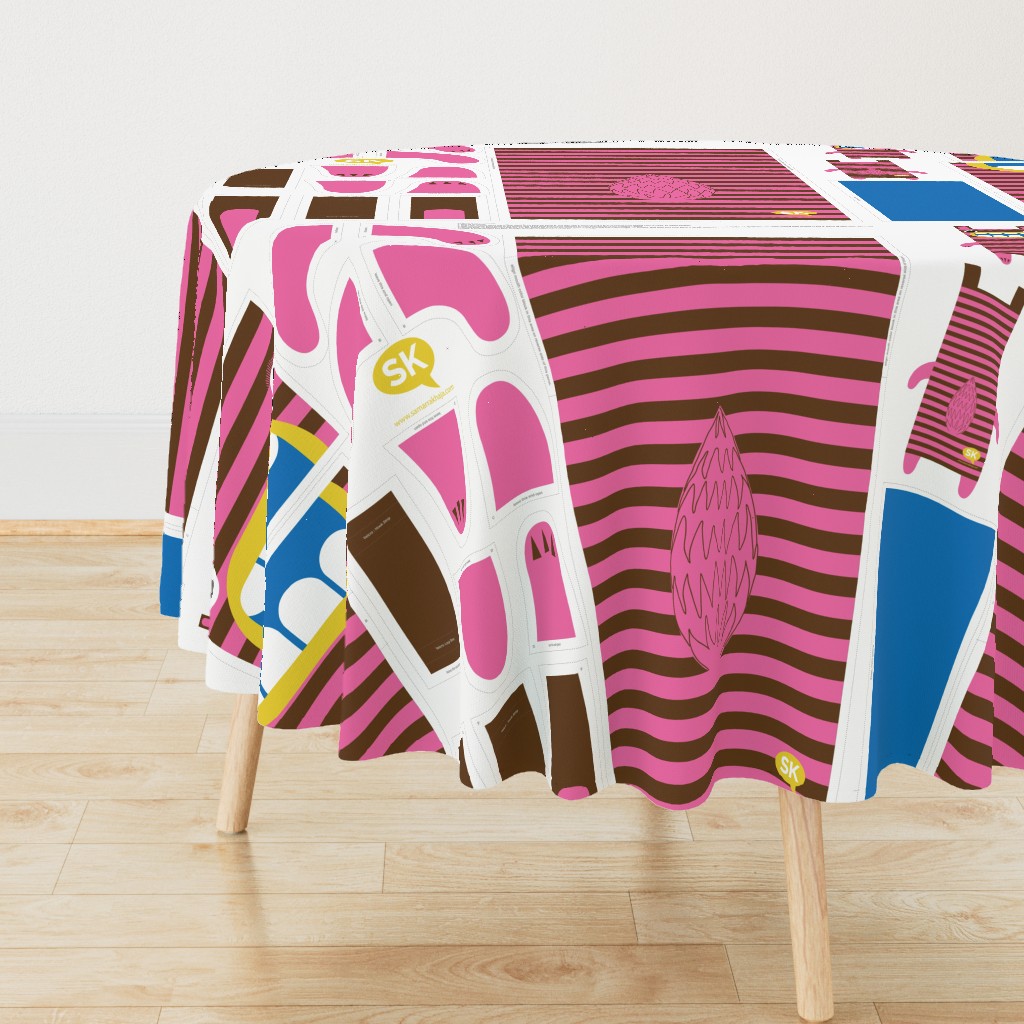 Hungry Monster Laundry Bag: Pink/Brown