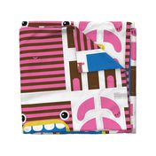 Hungry Monster Laundry Bag: Pink/Brown