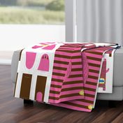 Hungry Monster Laundry Bag: Pink/Brown