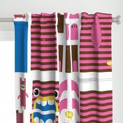 Hungry Monster Laundry Bag: Pink/Brown