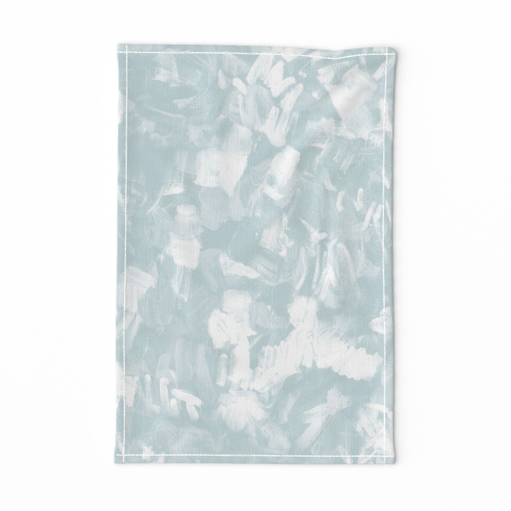 Oversize Silver White Floral Drawing