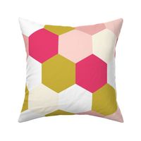 Wholecloth Hexi Quilt Top // Melon and Cream