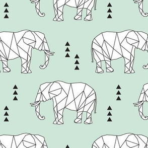 Geometric Elephant // mint