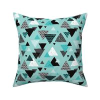 Geometric triangle aztec illustration hand drawn pattern blue boys