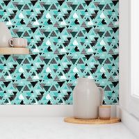 Geometric triangle aztec illustration hand drawn pattern blue boys