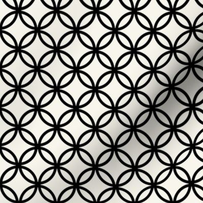 Fretwork geometric circles, black + off-white by Su_G_©Su Schaefer