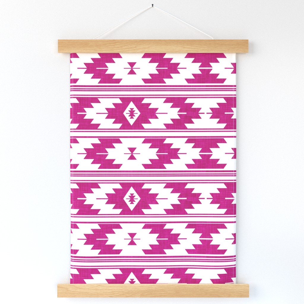 raspberry linen kilim