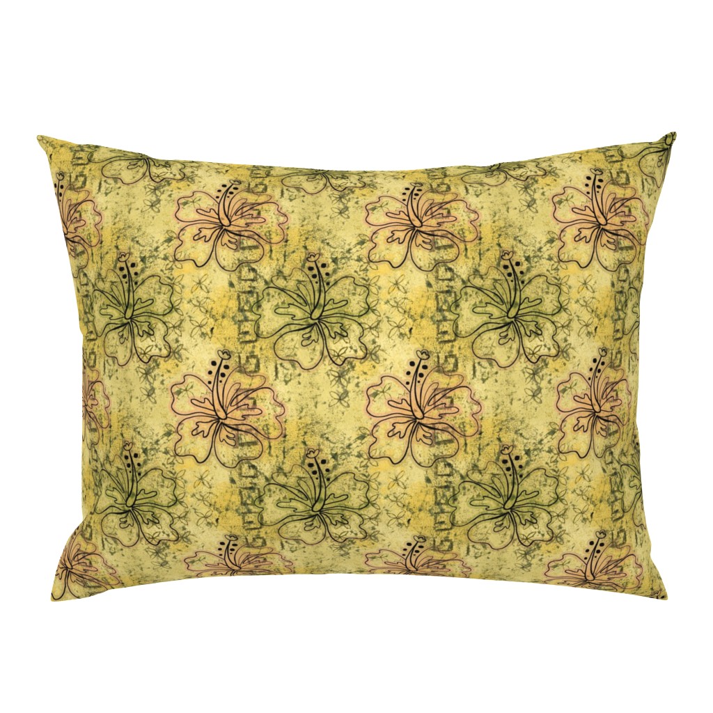 hibiscus batik - yellow ochre