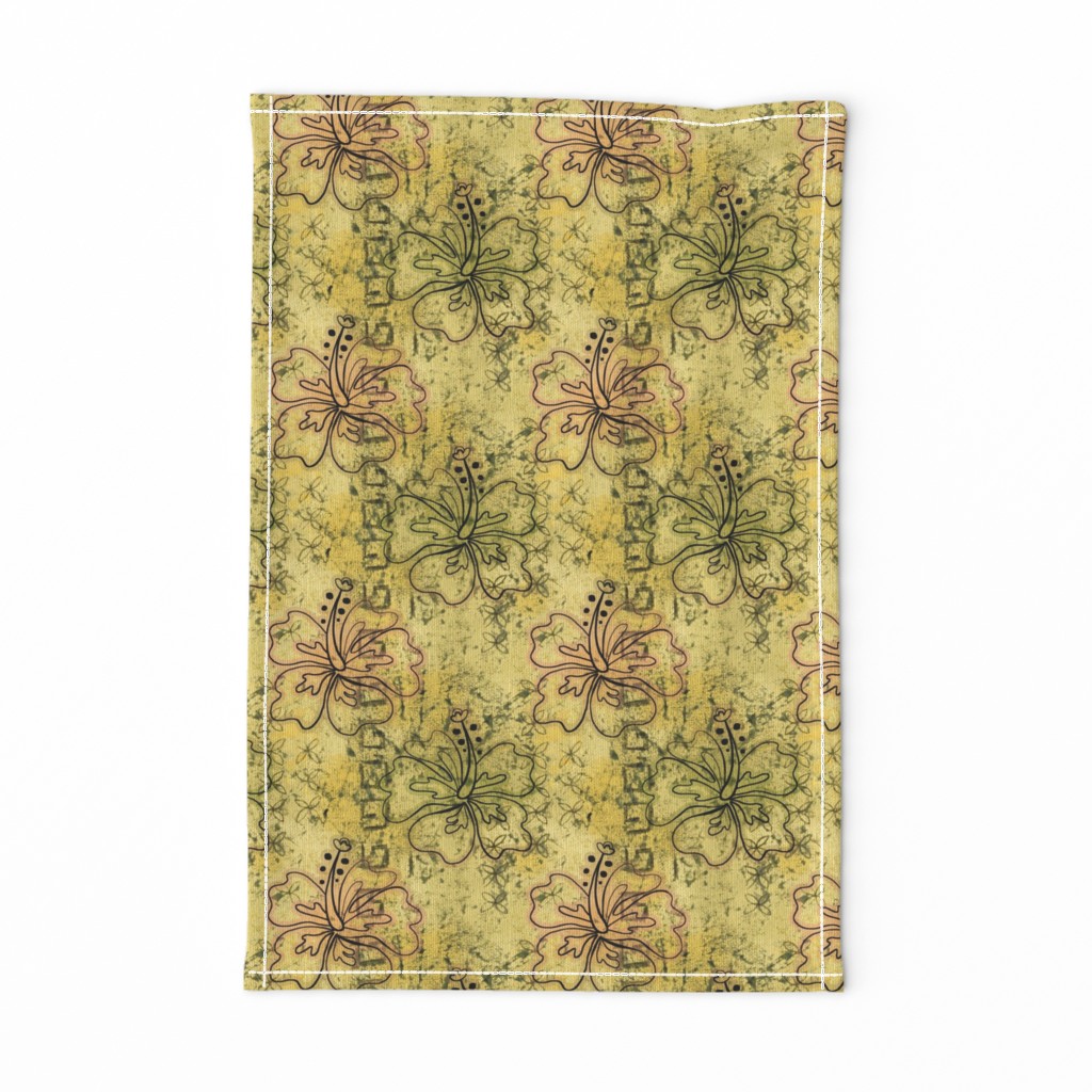 hibiscus batik - yellow ochre